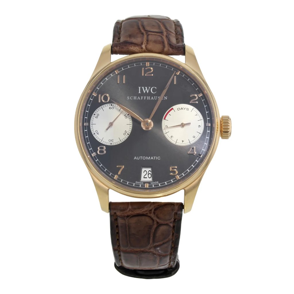 Front Full View Of IWC IW500118 Rose Gold Watch Pre Owned Condition {Product Condition}