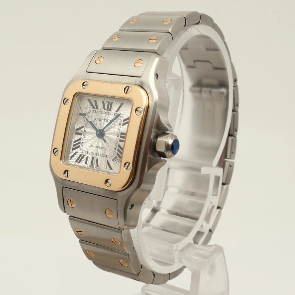 View Of Crown Facing Side Of Cartier 2423 Stainless Steel Watch Pre Owned Condition