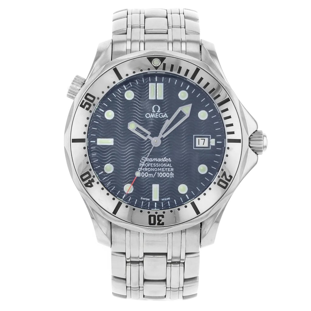 Front Full View Of OMEGA 2532.80.00 Stainless Steel Watch Pre Owned Condition {Product Condition}