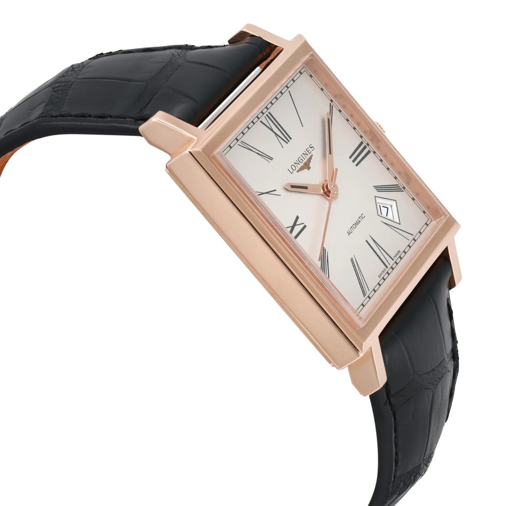 View Of Opposite Crown Facing Side Of Longines L2.792.8.71.0 Rose Gold Watch Pre Owned Condition