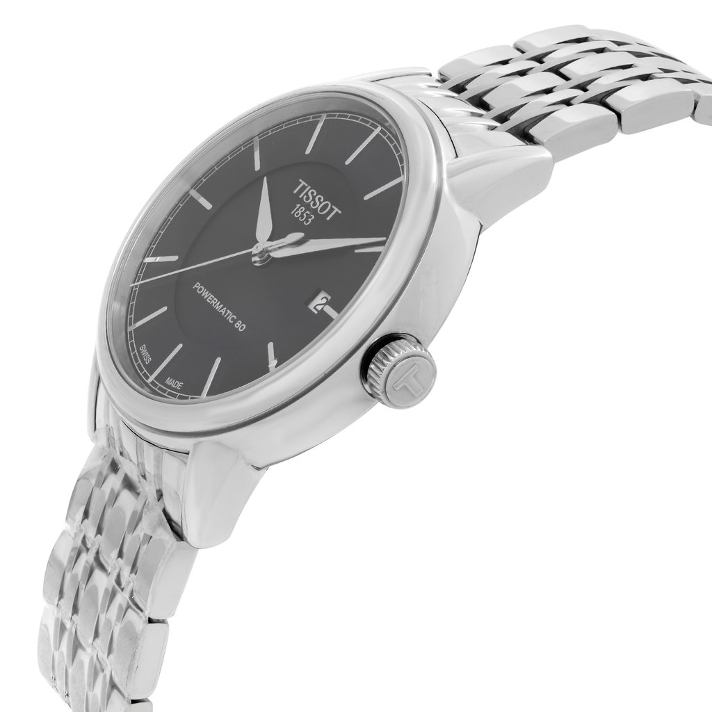 View Of Crown Facing Side Of Tissot T085.407.11.051.00 Stainless Steel Watch Unworn Condition