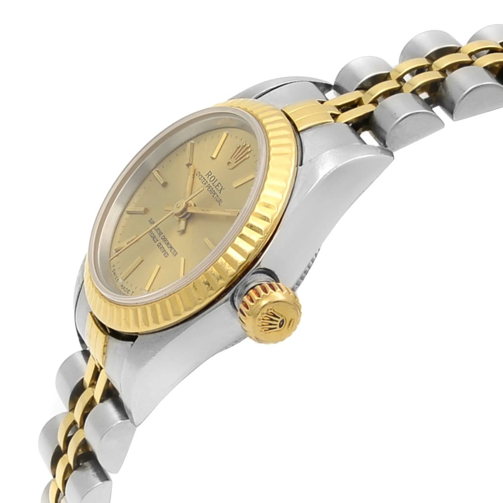 View Of Crown Facing Side Of Rolex 6719 Stainless Steel Watch Pre Owned Condition