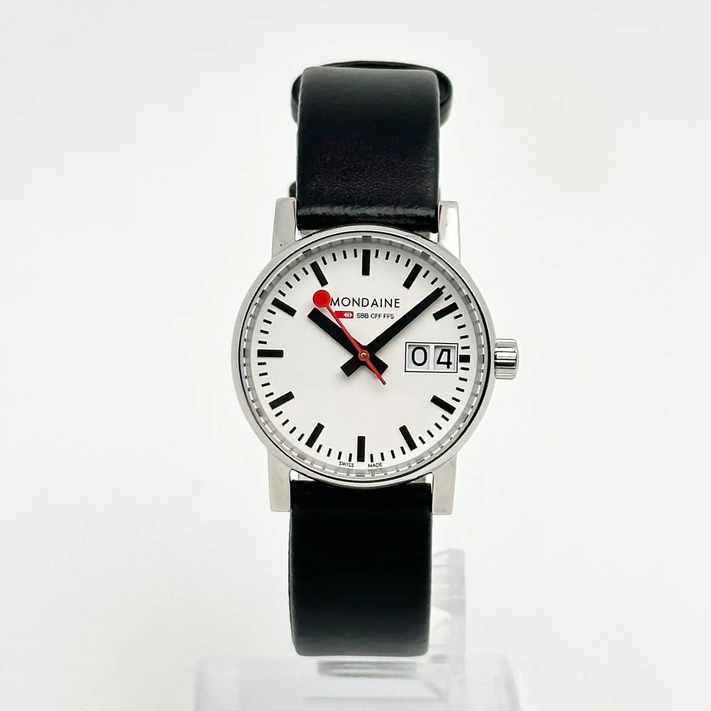 Front Full View Of Mondaine MSE.30210.LB Stainless Steel Watch Display Model Condition {Product Condition}