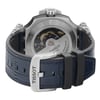 Back View Of Exhibition Back Case And Closed Leather Band Of Tissot T115.407.17.041.00 Watch Pre Owned Condition