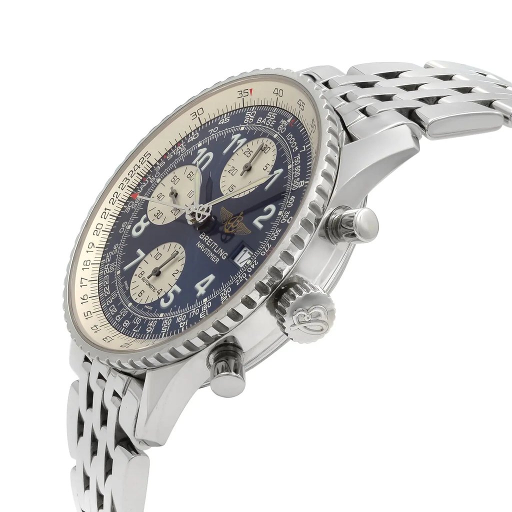 View Of Crown Facing Side Of Breitling A13322 Stainless Steel Watch Pre Owned Condition