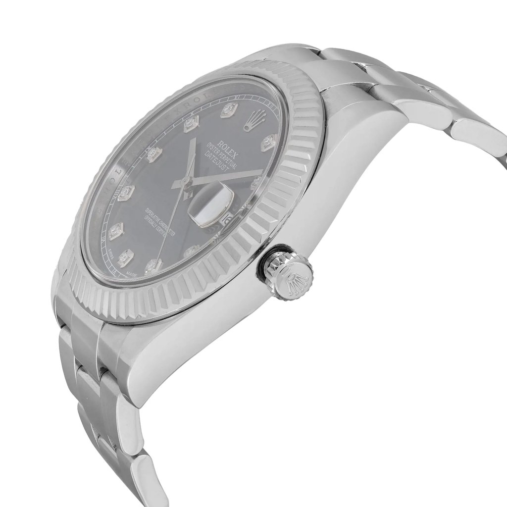 View Of Crown Facing Side Of Rolex 116334 Stainless Steel Watch Pre Owned Condition