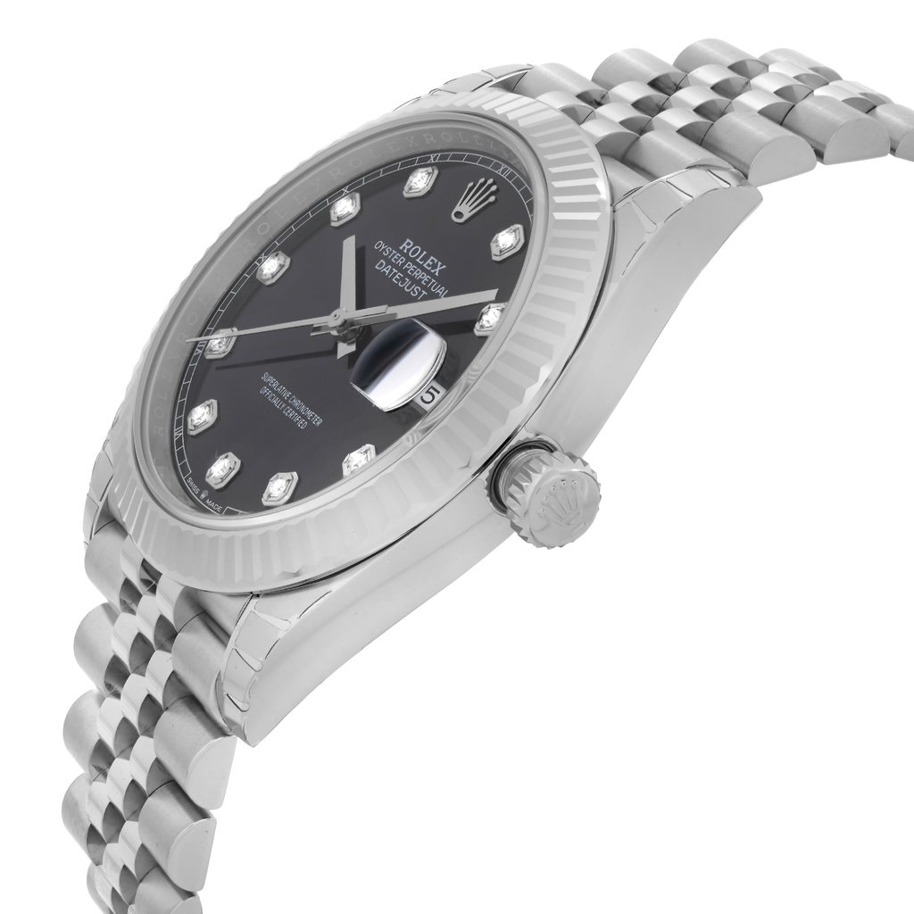 View Of Crown Facing Side Of Rolex 126334 Stainless Steel Watch Unworn Condition