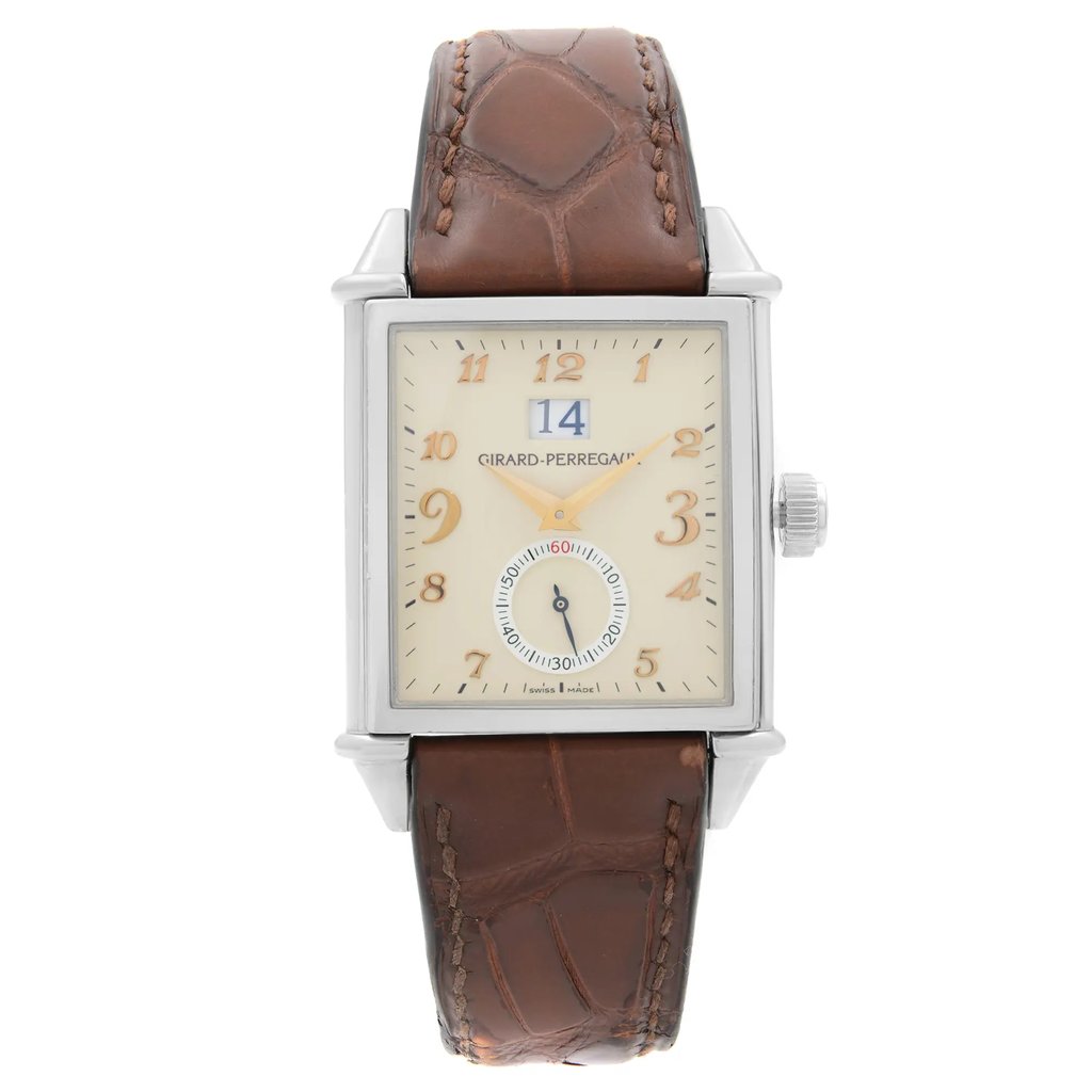 Front Full View Of Girard-Perregaux 25805-11-822-BAEA Stainless Steel Watch Pre Owned Condition {Product Condition}