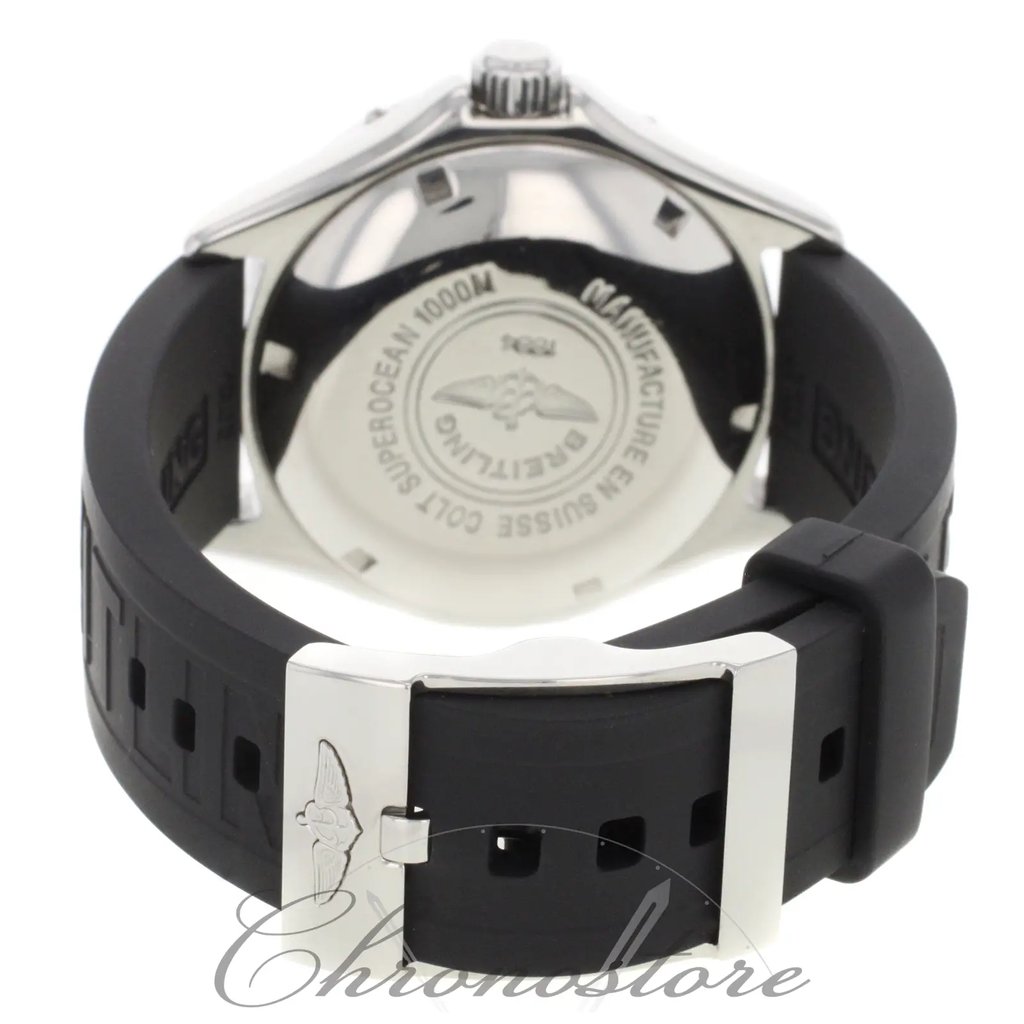 Back View Of {Caseback} Back Case And Closed Silicon/Rubber Band Of Breitling A1736006/O506 Watch Pre Owned Condition