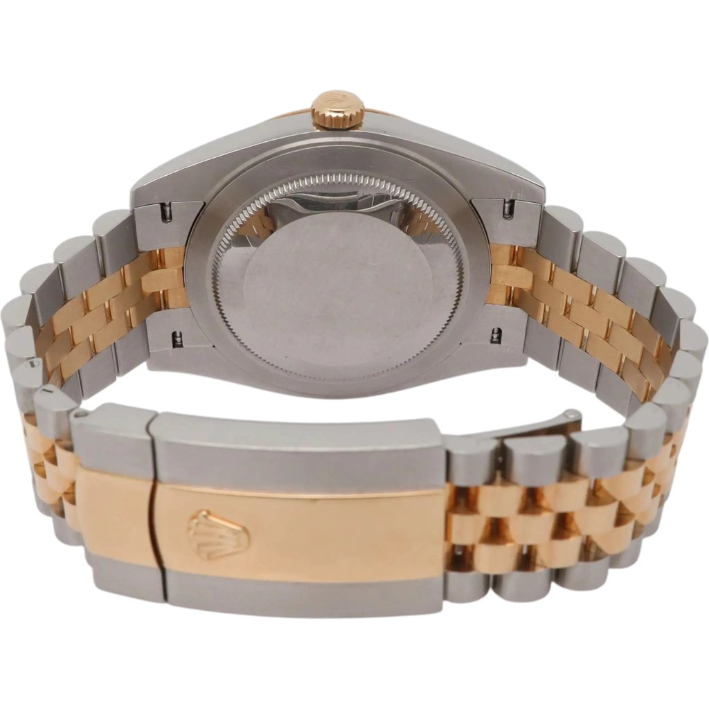 Back View Of Solid Back Case And Closed Stainless Steel,Yellow Gold Band Of Rolex 126333 Watch Pre Owned Condition