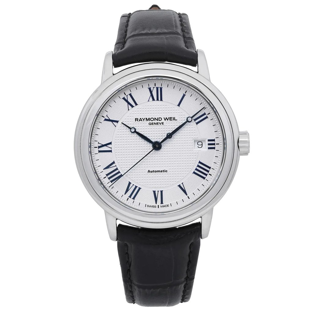 Front Full View Of RAYMOND WEIL 2837-STC-00658 Stainless Steel Watch Pre Owned Condition Fair