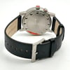 Back View Of Solid Back Case And Closed Leather Band Of Mondaine A468.30352.14SBB Watch Display Model Condition