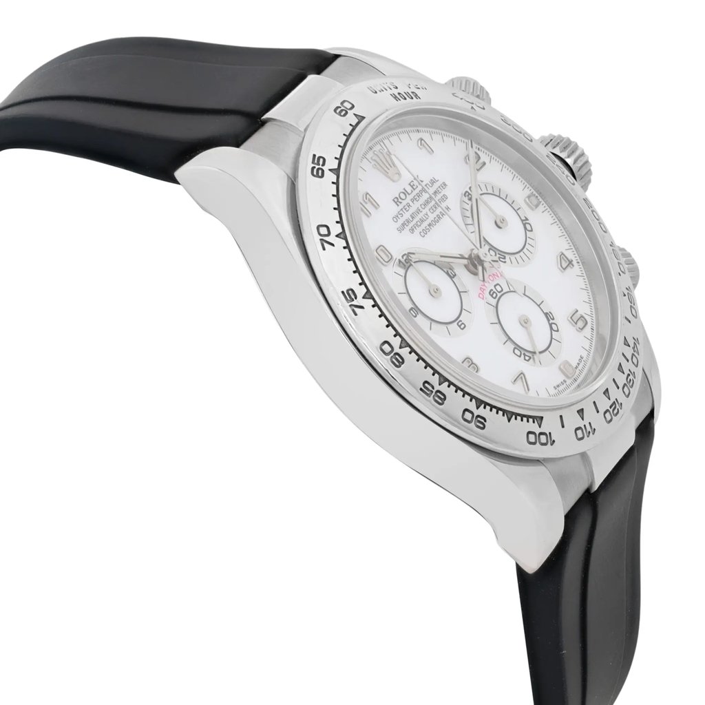 View Of Opposite Crown Facing Side Of Rolex 116519 White Gold Watch Pre Owned Condition