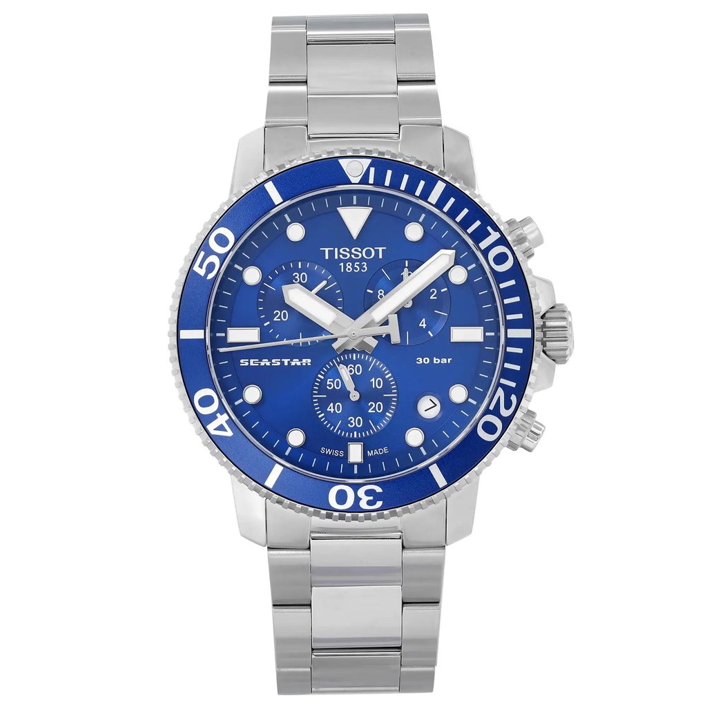 Front Full View Of Tissot T120.417.11.041.00 Stainless Steel Watch Pre Owned Condition Good