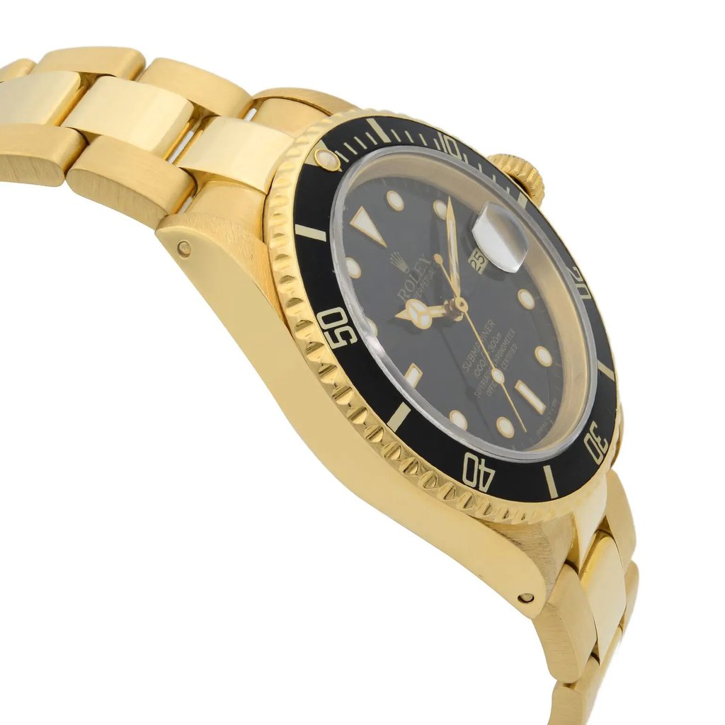 View Of Opposite Crown Facing Side Of Rolex 16618 Gold 18kt Watch Pre Owned Condition