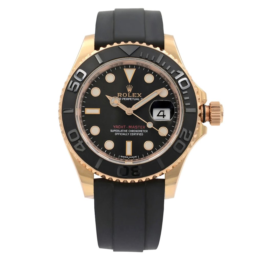 Front Full View Of Rolex 116655BKSRS Rose Gold Watch Pre Owned Condition {Product Condition}