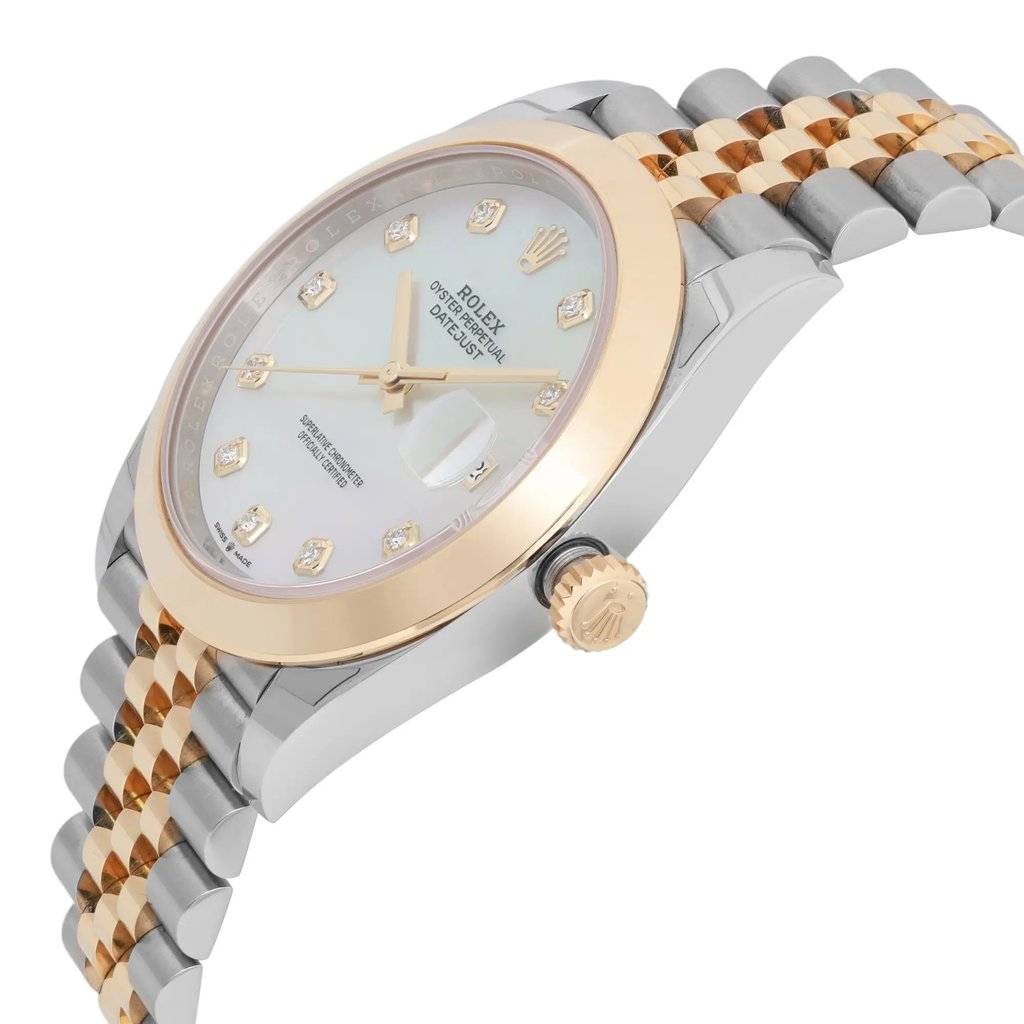View Of Crown Facing Side Of Rolex 126303 Stainless Steel Watch Unworn Condition