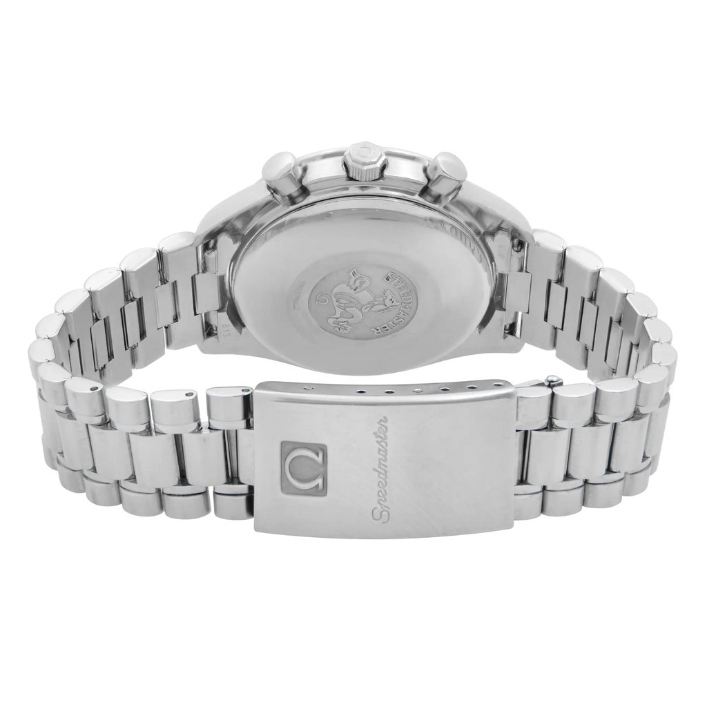 Back View Of Solid Back Case And Closed Stainless Steel Band Of OMEGA 3511.80.00 Watch Pre Owned Condition