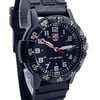 An image of a Wristwatch by Luminox. This Pre Owned item is designed for Men, featuring a Casual,Military style. It has a Quartz movement and an Analog display with a Black dial color. The indices include 12-Hour Dial,Arabic Numerals,Easy to Read/Large Numerals. The band is made of Rubber and the case is made of Carbonox. The watch has a Round shape with a case size of 44 mm and a case thickness of 13 mm.
