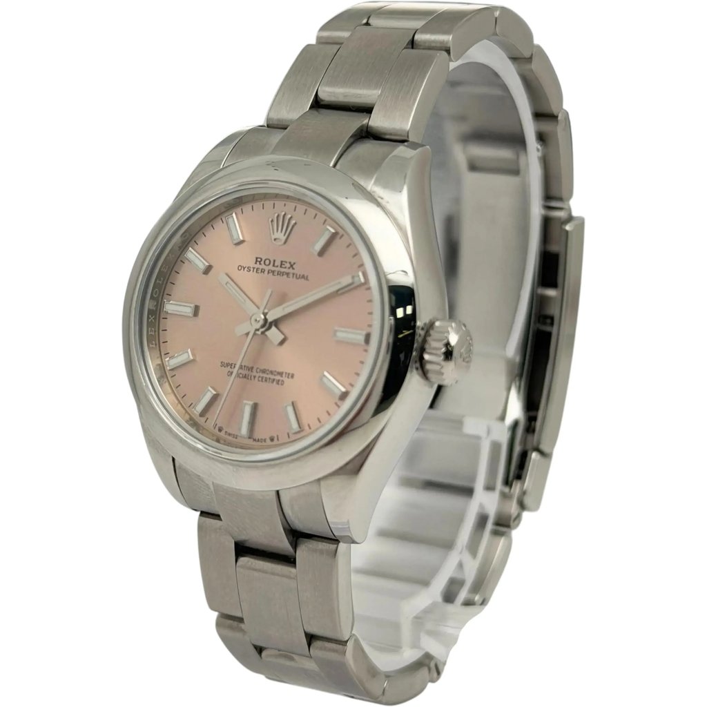 View Of Crown Facing Side Of Rolex 276200 Stainless Steel Watch Pre Owned Condition