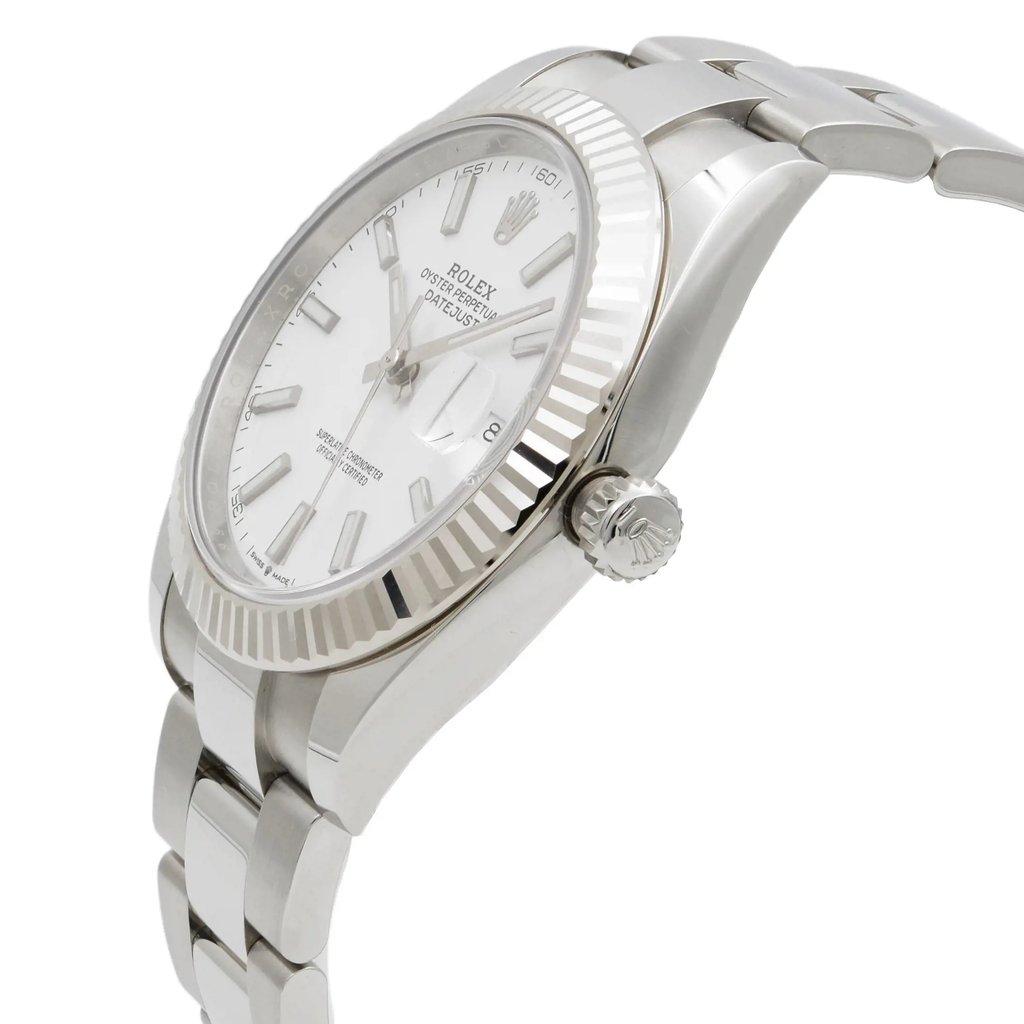 View Of Crown Facing Side Of Rolex 126334 Stainless Steel Watch New Condition