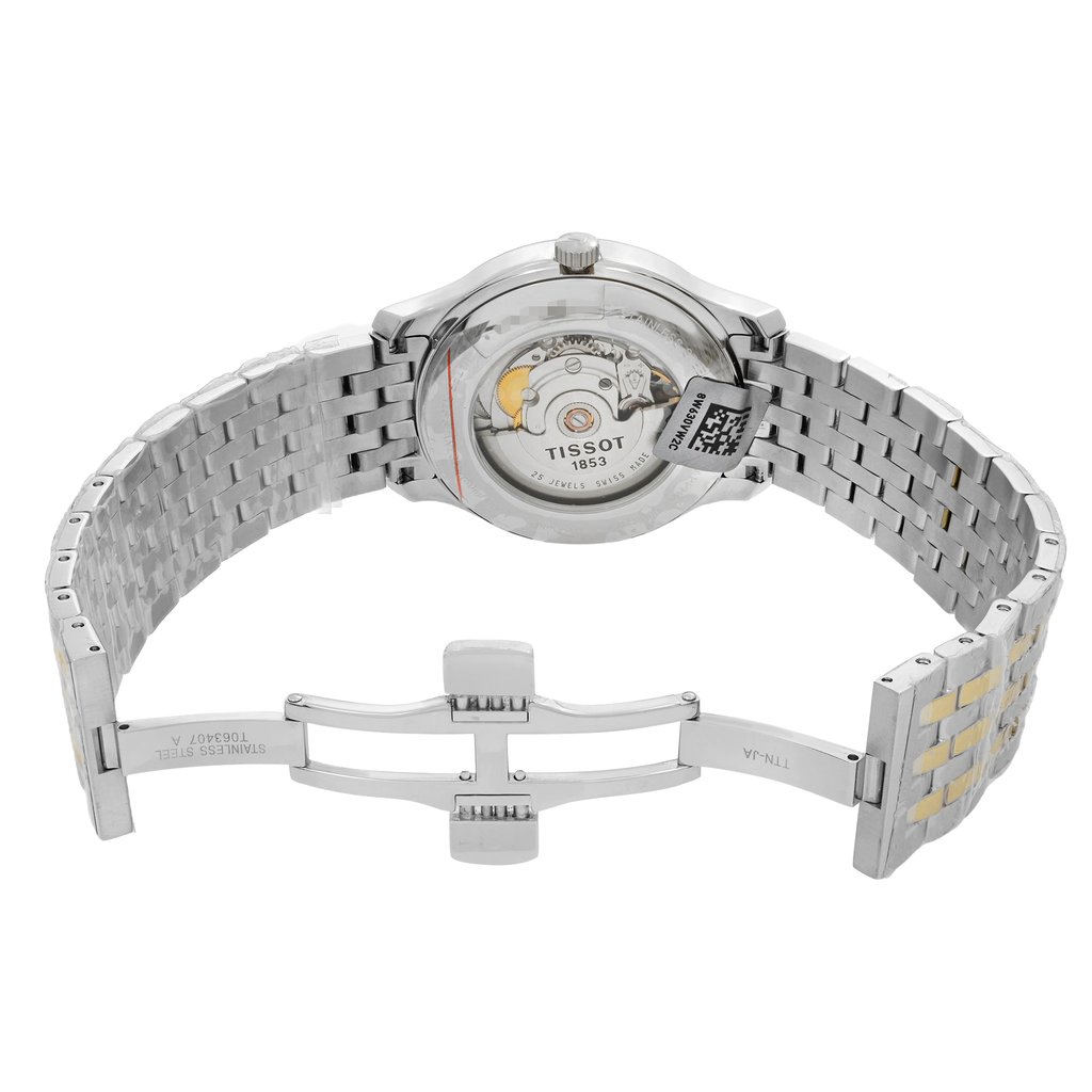 Back View Of Exhibition Back Case And Open Stainless Steel Band Of Tissot T063.428.22.038.00  Watch Display Model Condition