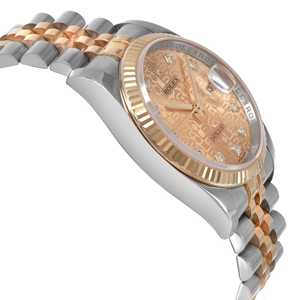 View Of Opposite Crown Facing Side Of Rolex 116233 Stainless Steel Watch Pre Owned Condition
