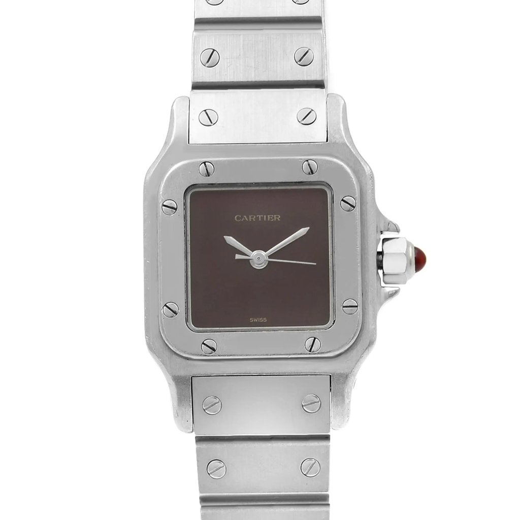 Up Close Front Facing Picture Of Cartier 901 Stainless Steel Watch Pre Owned Condition