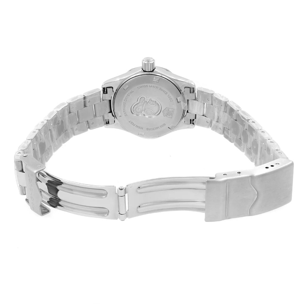 Back View Of {Caseback} Back Case And Open Stainless Steel Band Of TAG Heuer WAF141E.BA0812 Watch Pre Owned Condition