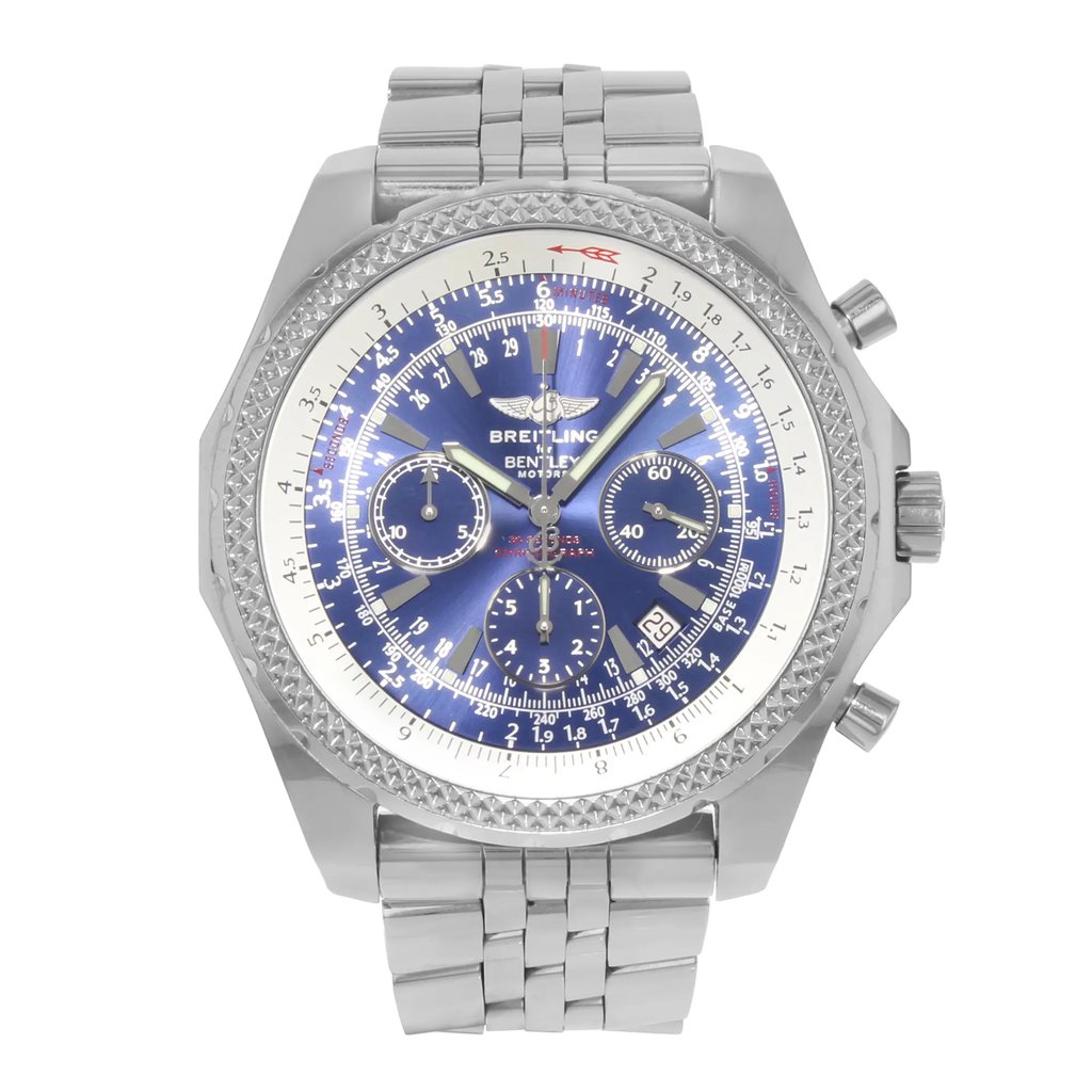 Front Full View Of Breitling A2536212/C618-970A Stainless Steel Watch Pre Owned Condition {Product Condition}