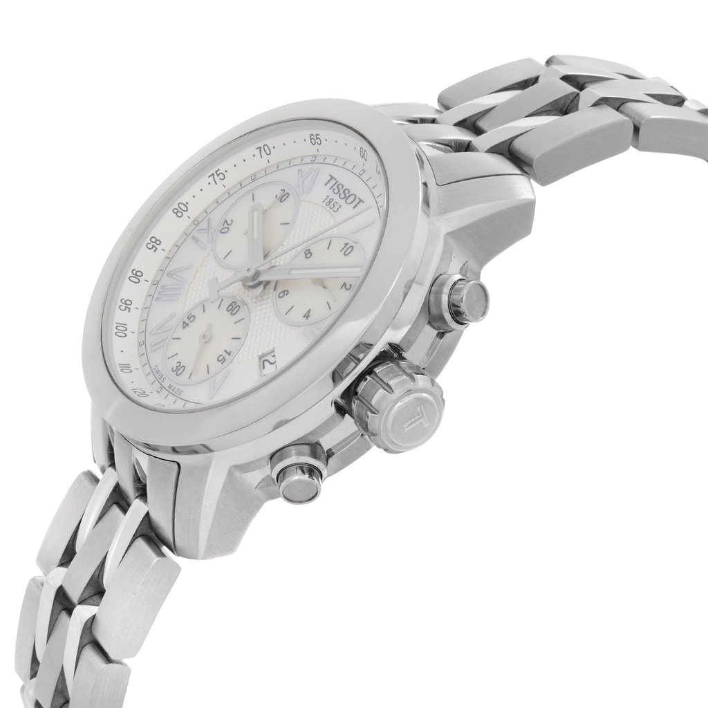 View Of Crown Facing Side Of Tissot T055.217.11.113.00 Stainless Steel Watch Display Model Condition