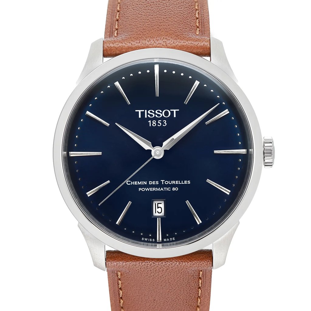 Up Close Front Facing Picture Of Tissot T139.807.16.041.00 Stainless Steel Watch Unworn Condition