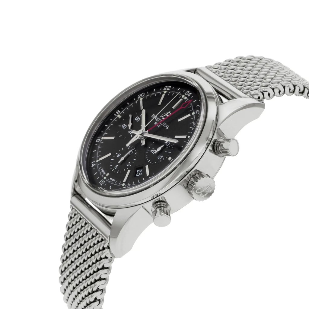 View Of Crown Facing Side Of Breitling AB045112/BC67-154A Stainless Steel Watch Pre Owned Condition