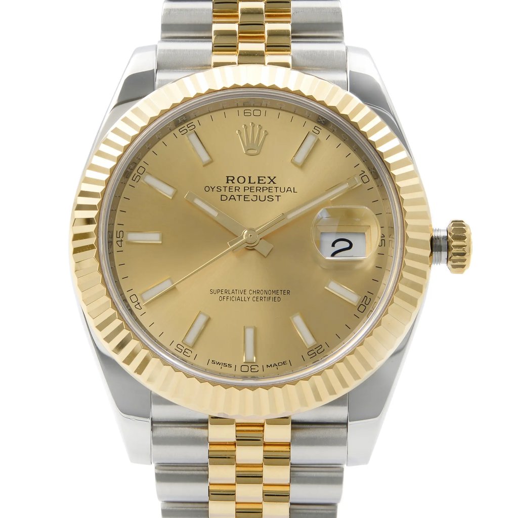 Up Close Front Facing Picture Of Rolex 126333 Stainless Steel Watch Unworn Condition