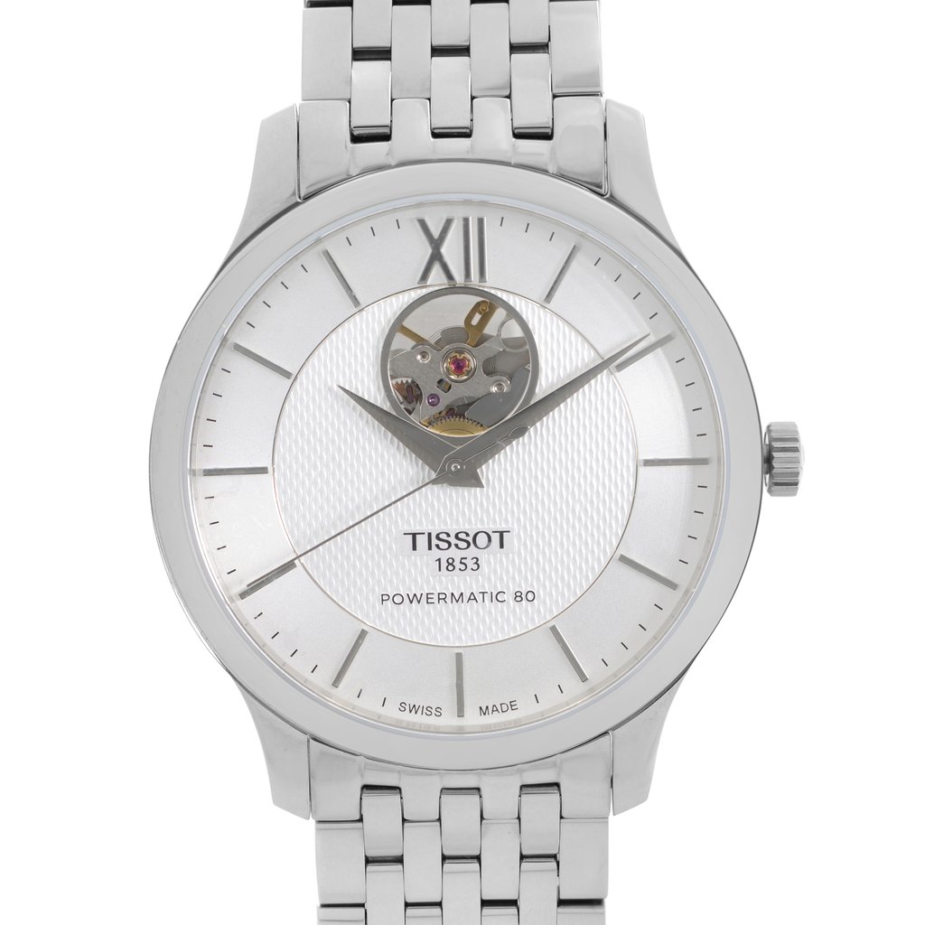 Up Close Front Facing Picture Of Tissot T063.907.11.038.00 Stainless Steel Watch Unworn Condition
