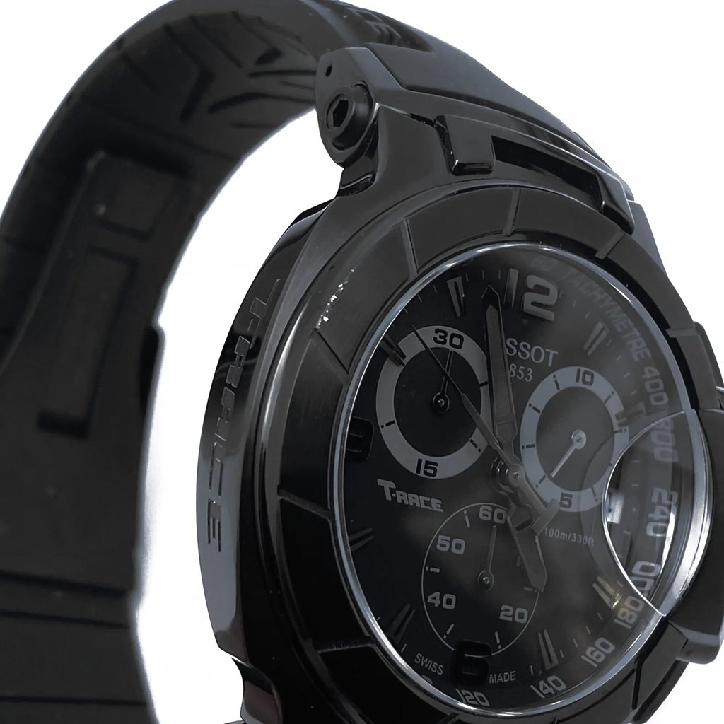 View Of Opposite Crown Facing Side Of Tissot T048.417.37.057.00 Stainless Steel Watch Pre Owned Condition