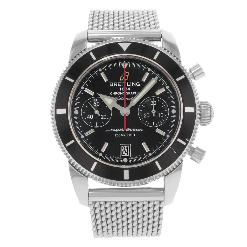 Front Full View Of Breitling A2337024/BB81-154A Stainless Steel Watch Pre Owned Condition {Product Condition}