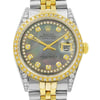 Up Close Front Facing Picture Of Rolex 16000 Stainless Steel Watch Pre Owned Condition