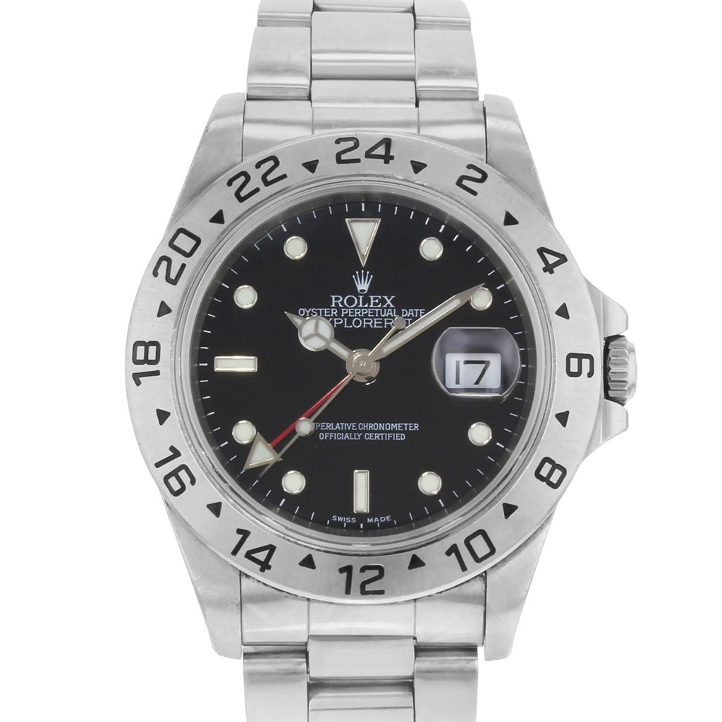 Up Close Front Facing Picture Of Rolex 16570 Stainless Steel Watch Pre Owned Condition