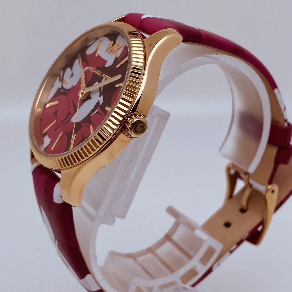 View Of Crown Facing Side Of Michael Kors MK2810 Stainless Steel Watch New With Defects Condition