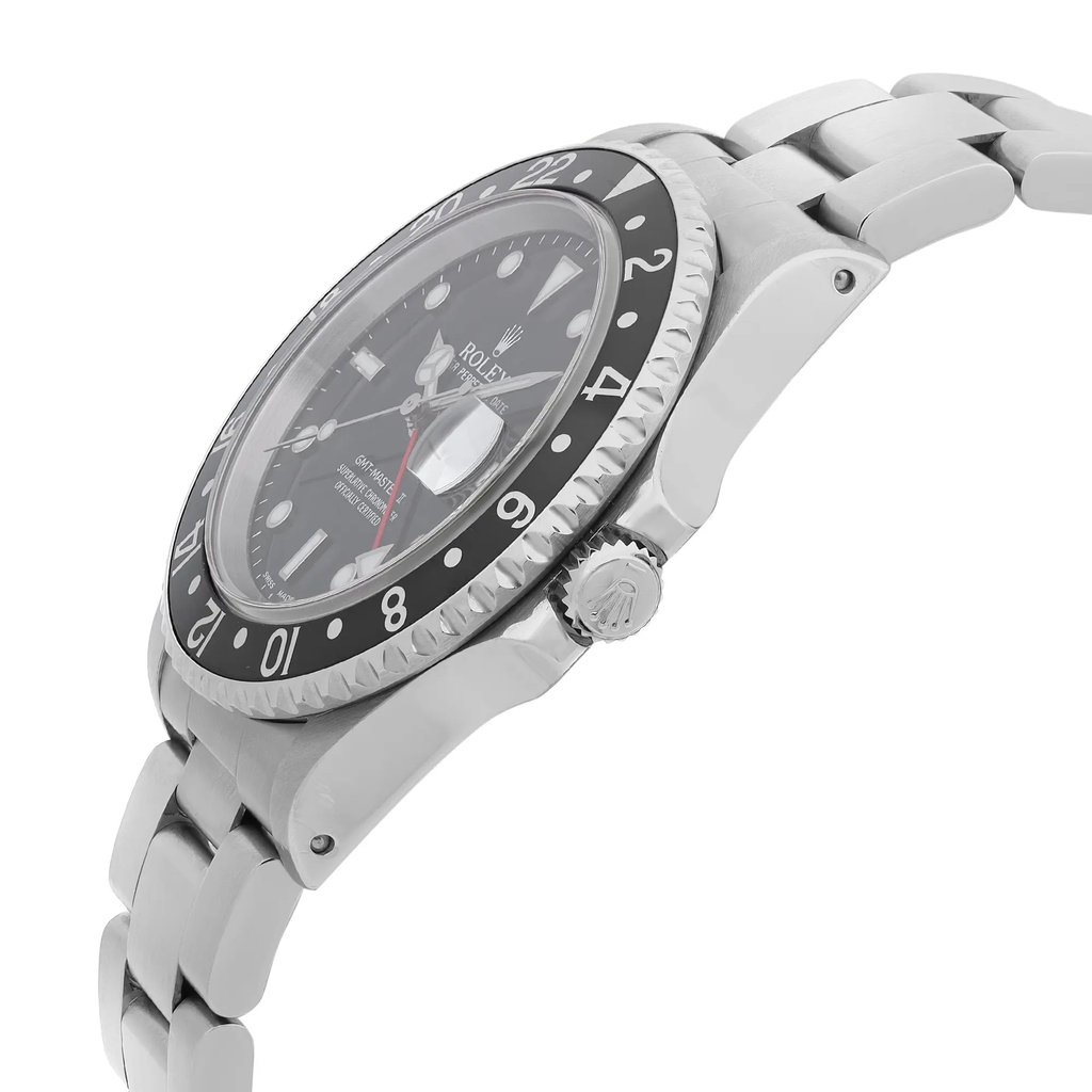 View Of Crown Facing Side Of Rolex 16710 Stainless Steel Watch Pre Owned Condition