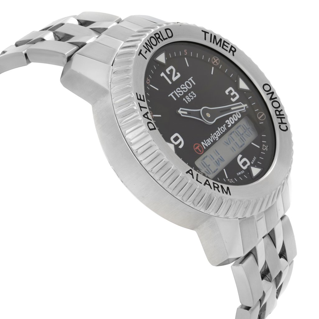 View Of Opposite Crown Facing Side Of Tissot T96.1.488.52 Stainless Steel Watch Pre Owned Condition