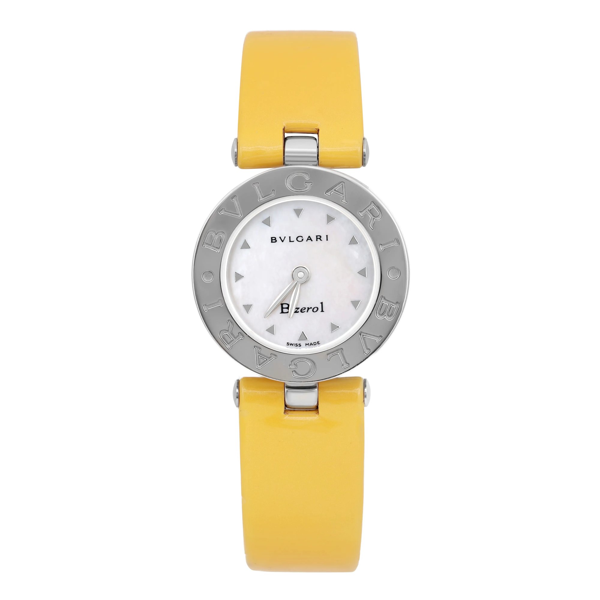 Front Full View Of Bvlgari BZ22S Stainless Steel Watch Pre Owned Condition Good