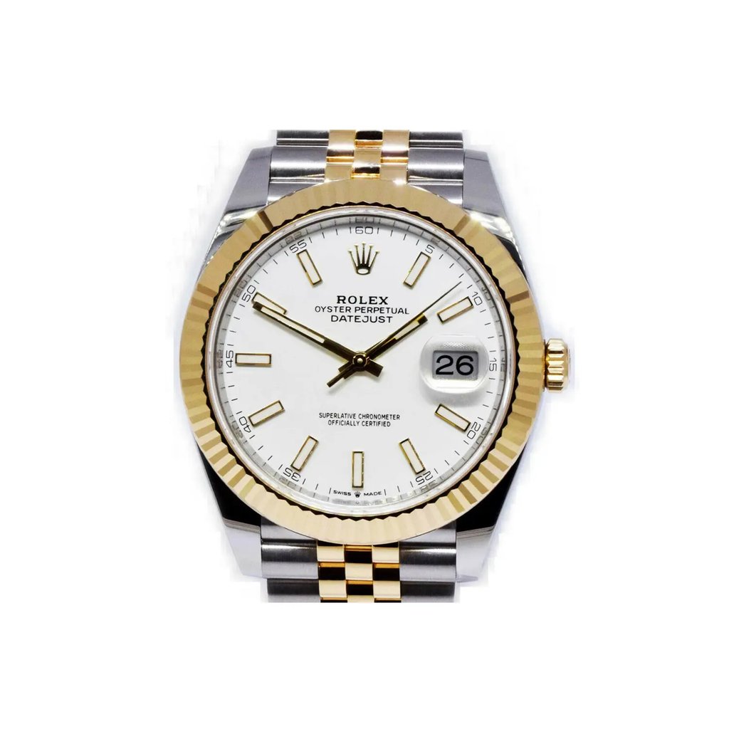 Up Close Front Facing Picture Of Rolex 126333 Stainless Steel Watch Pre Owned Condition