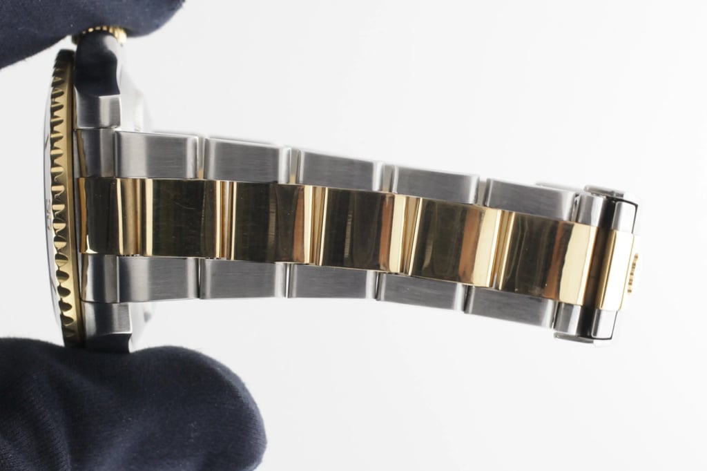 View Of Crown Facing Side Of Rolex 116613 Stainless Steel Watch Pre Owned Condition
