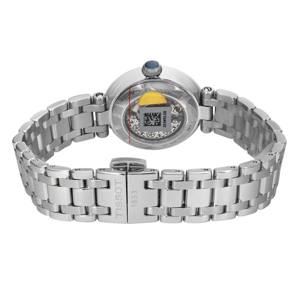 Back View Of Exhibition Back Case And Closed Stainless Steel Band Of Tissot T126.207.11.013.00 Watch Unworn Condition