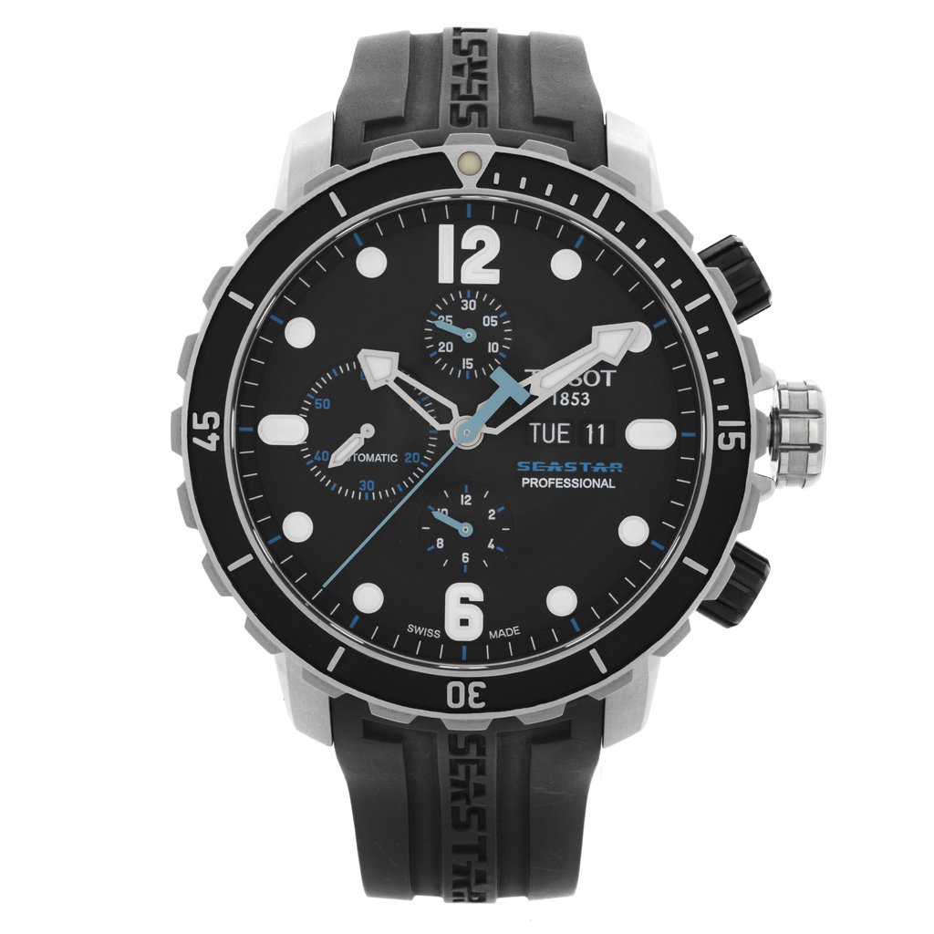 Up Close Front Facing Picture Of Tissot T066.414.17.057.00 Stainless Steel Watch Pre Owned Condition