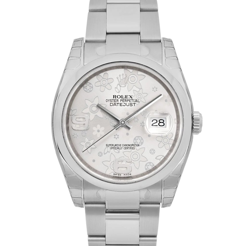 Up Close Front Facing Picture Of Rolex 116200 sfao Stainless Steel Watch Unworn Condition