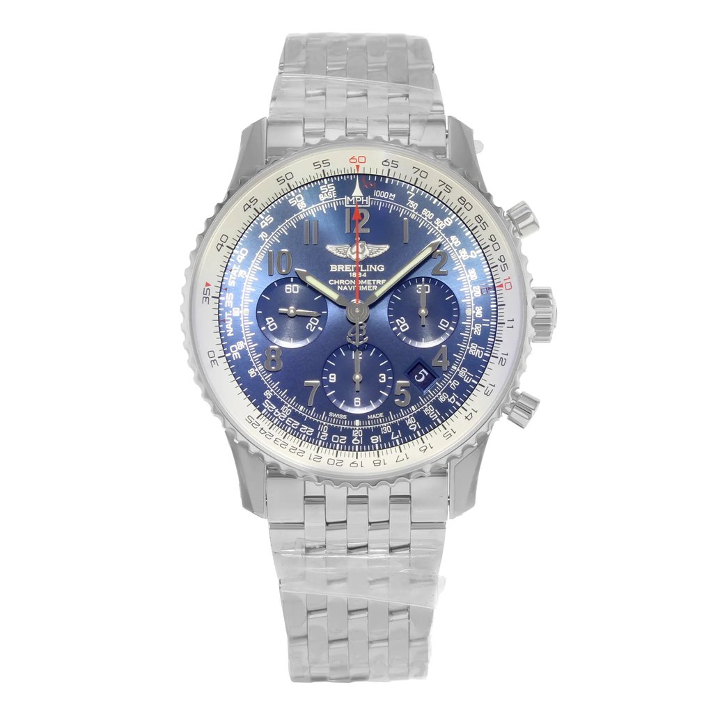 Front Full View Of Breitling AB04411A/C937-443A Stainless Steel Watch Display Model Condition {Product Condition}