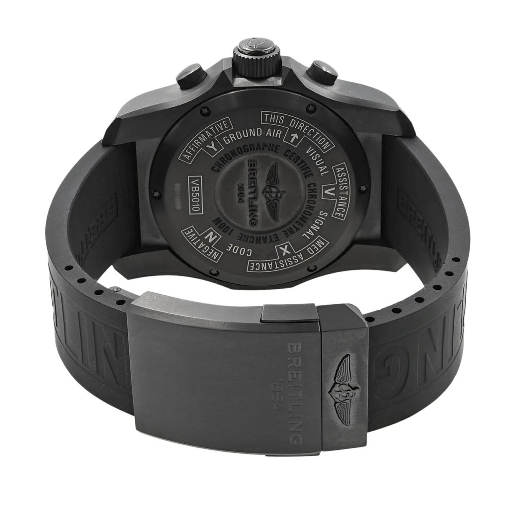 Back View Of {Caseback} Back Case And Closed Rubber Band Of Breitling VB501022/BD41-155S Watch Unworn Condition